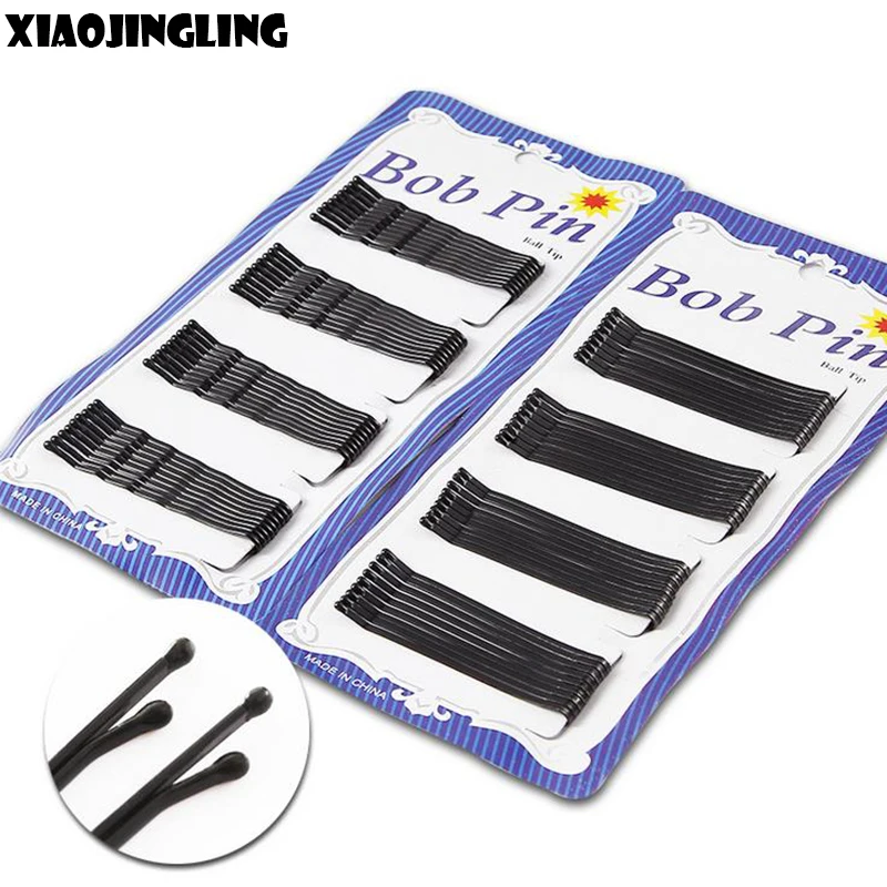 

XIAOJINGLING 60/36Pcs Salon Barrette Hair Clips Bobby Hair Pins Invisible Curly Wavy/Straight Clips Headwear Black DIY Tools
