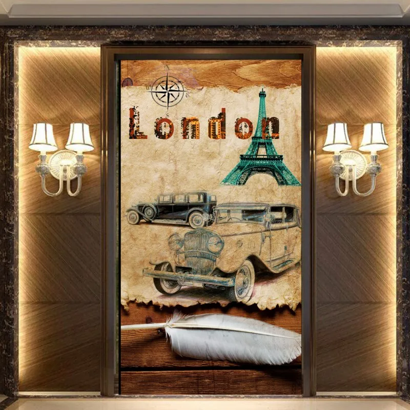 

Custom photo wallpaper Europe and United States Retro Paris oil painting tower entrance background wallpaper mural