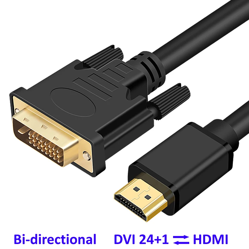 

HDMI To DVI 24+1 Pin Adapter Cable 1080P Bi-directional DVI-D DVI D to HDMI 2.0 4k Converter For LCD DVD HDTV Projector 1m 8m