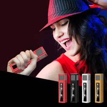 

Professional Handheld Microphone Karaoke Player Integrated Reverberation Speaker For iPhone Samsung Android IOS Red gold5V
