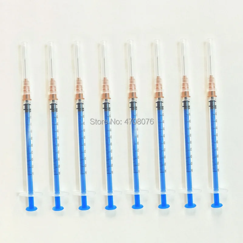 

1ml 50pcs/lot Disposable sterile syringe with needle One-off injectors with pinhead plastic clean material single packing