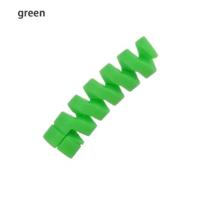 Спиральный кабель защитная линия передачи данных силиконовый намоточный чехол для iphone samsung Android usb зарядный чехол для наушников - Цвет: Green