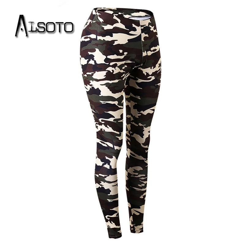 

ALSOTO New Women Fitness Trousers Sexy Camouflage Running Yoga Training Quick-drying Leggings Sports Jogging Tight Pants