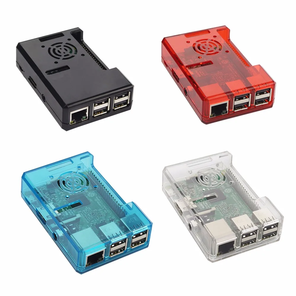 

New ABS Plastic Case Clear Box Black Red Shell Closed Cover For Raspberry Pi 2 / 3 Blue/Red/White/Black C26
