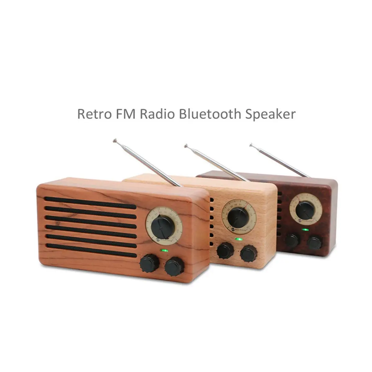

Wooden Digital Multi-Functional Speaker bluetooth MP3 Player Supports Micro SD/TF Card USB AUX