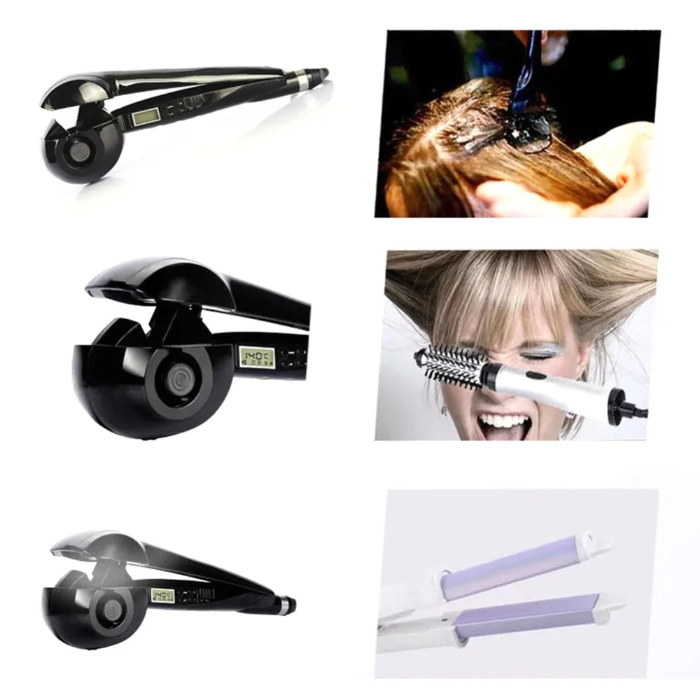 

LCD Digital Automatic Curling Iron Ceramic Roller Waver Machine Fast Heating Roller Curly Hair Temperature Control Wet/Dry Use