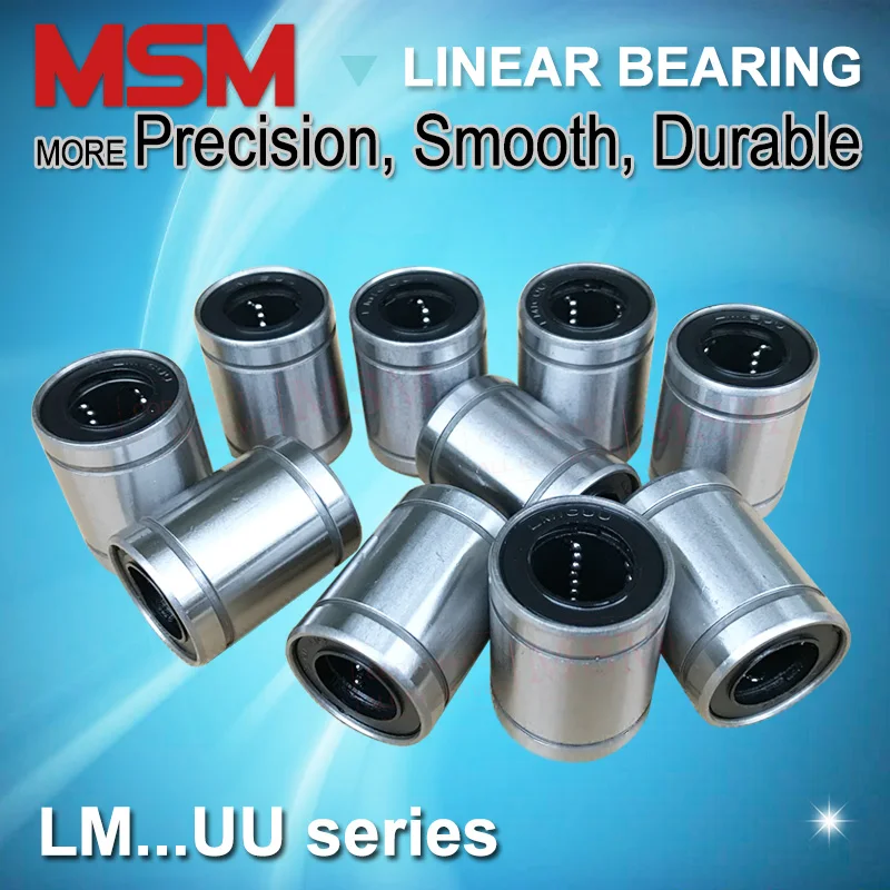 10pcs MSM Linear Bearings LM4 LM5UU LM6UU LM8UU LM8SUU LM10UU LM12UU LM13UU LM16UU LM20UU LM25UU LM30UU Shaft Ball Bushings mm