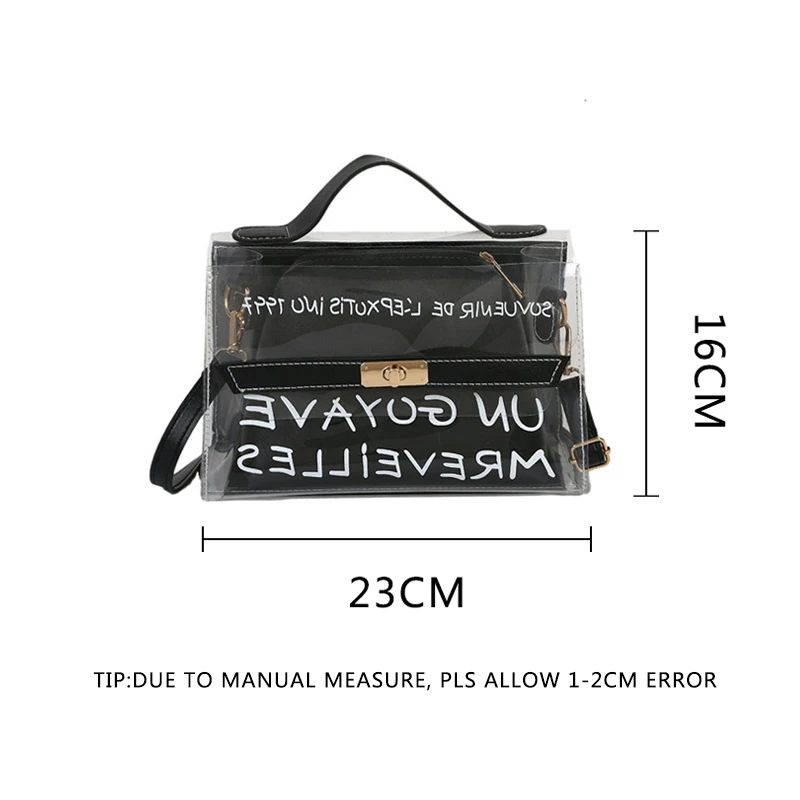 Hot Women Fashon Letter Transparent Handbag INS Popular Female Mini Shoulder Bags Travel Lady Exquisite Design Crossbody SS3480 (17)