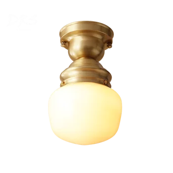 

American Full Copper Ceiling Lamps Balcony Kitchen and Walkway Staircase Lights Glass Ceiling Lamps and Lanterns Lights Fixture