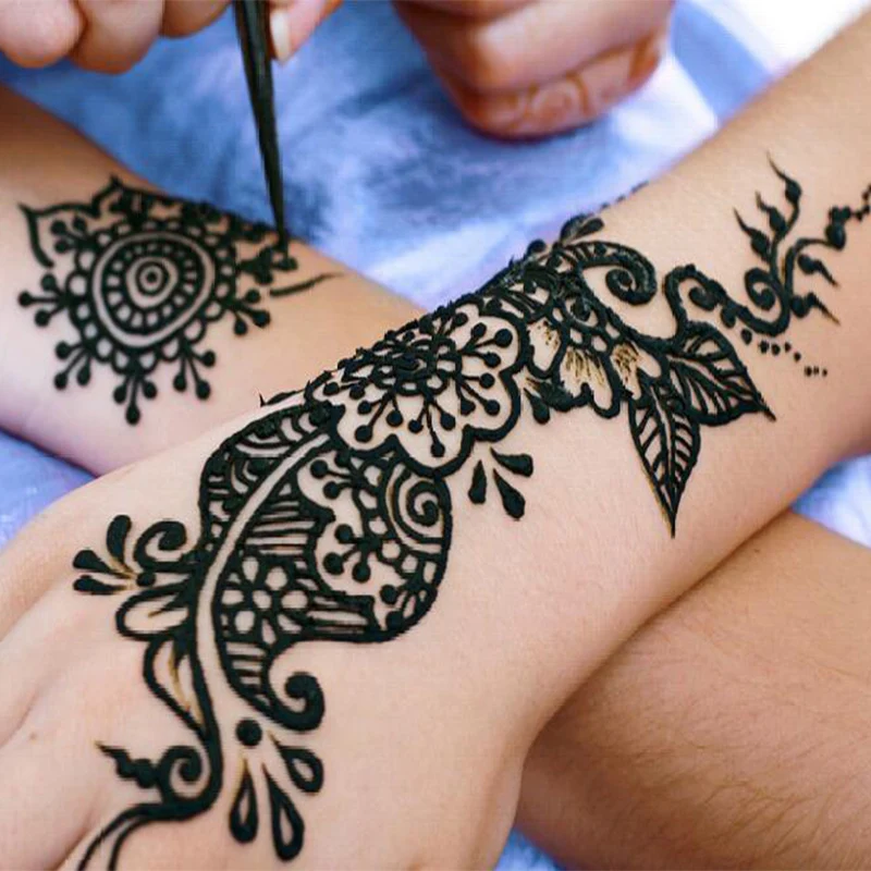 12 teile/satz Henna Tattoo Aufkleber Temporäre Tattoos