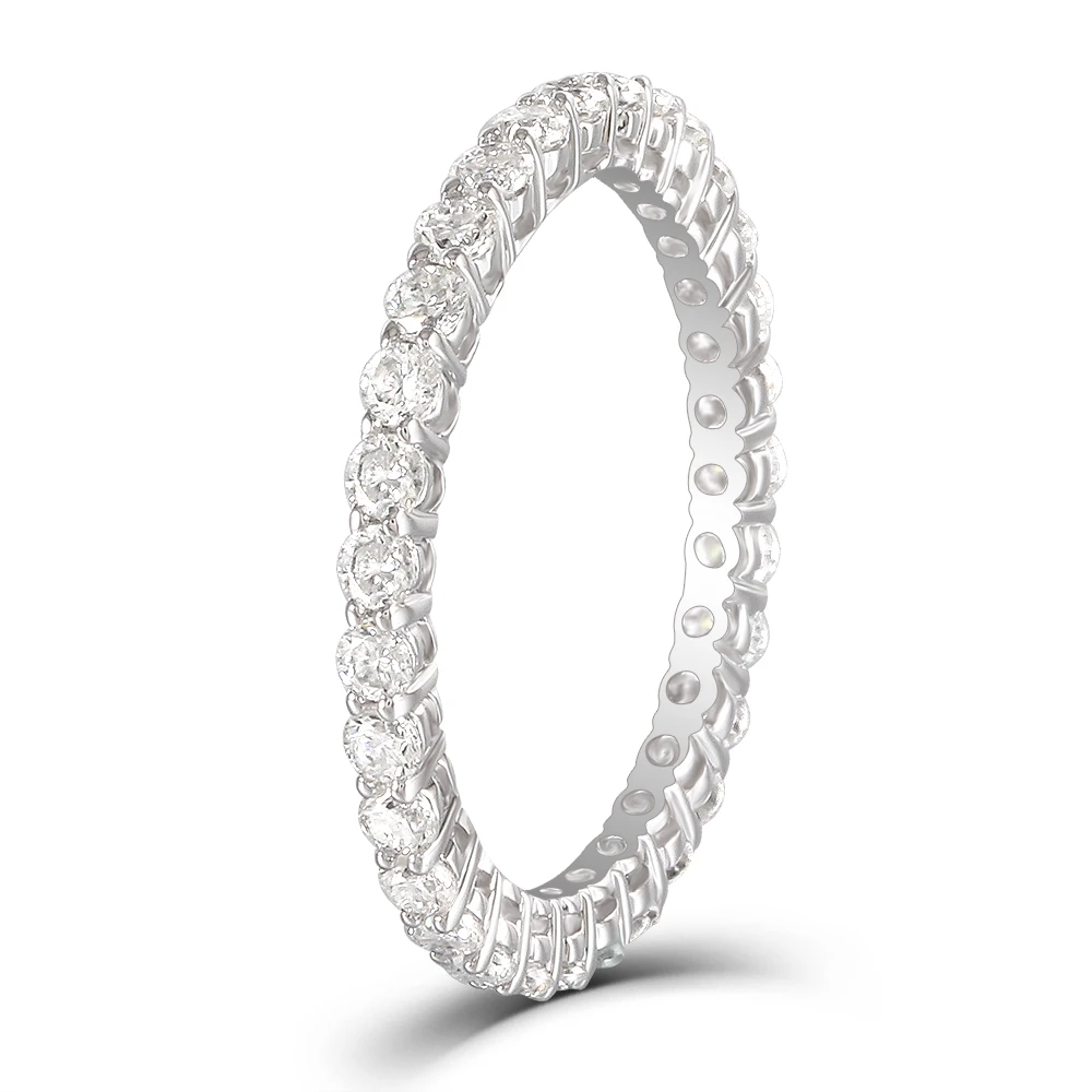 Transgems 3K White Gold 1CTW 2mm Moissanite Simulated Diamond Eternity Engagement Wedding Band for Women Transgems 3K White Gold 1CTW 2mm Moissanite Simulated Diamond Eternity Engagement Wedding Band for Women