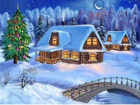 5D Diy Алмазная картина год вышивка крестиком полная Алмазная вышивка мозаика пейзаж зимний пейзаж узор Рождество - Цвет: 19