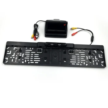 

New 4.3 inch Foldable Digital TFT LCD Monitor + European Car Licence Plate Car Rearview Camera with 4 led Night Vision