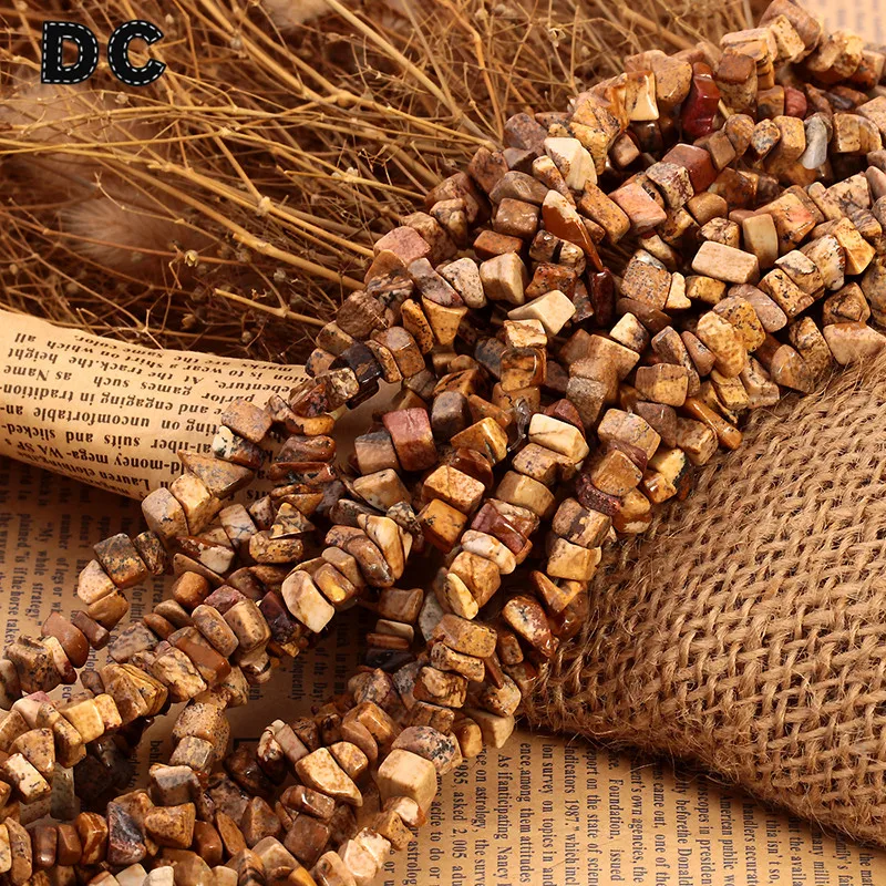 

DC 80cm/Strand Brown Natural Stone Picture Round Beads 5-8mm Bulk Loose Spacer Beas for DIY Jewelry Making Material F1807