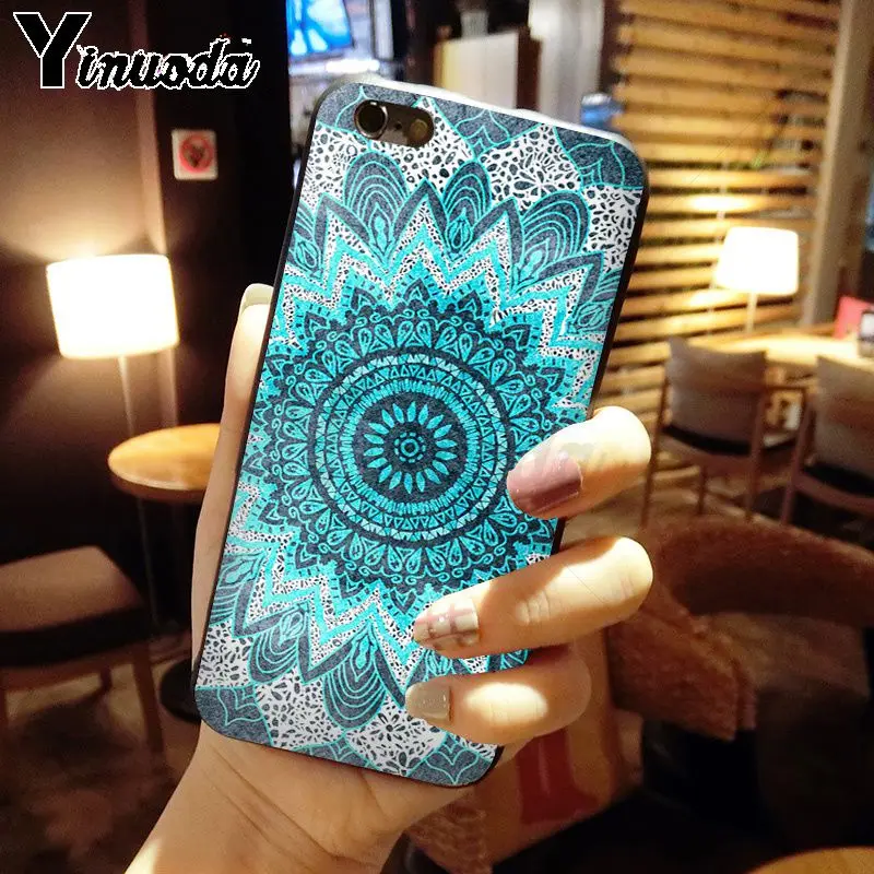 blue gold Mandala flower dream castcher