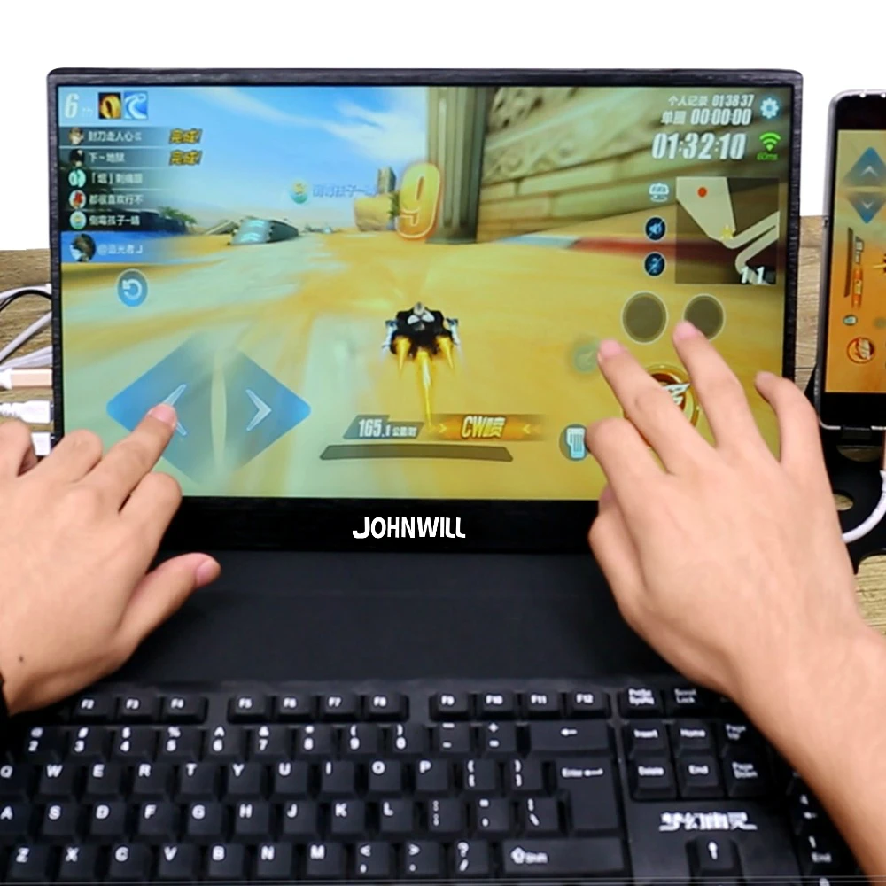 15 6 дюймов ЖК дисплей Портативный монитор с сенсорным экраном IPS 1920X1080 2 Тип C USB Mini