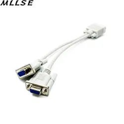 Mllse белый 1 Мужской 15pin VGA до 2 Женский VGA Splitter кабель 2 Way VGA SVGA Мониторы двойной графической ЖК-дисплей TFT Y Splitter кабель