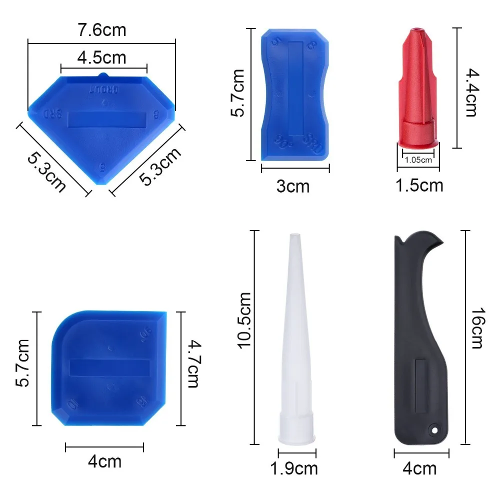 Outus 4 Pieces Silicone Caulking Tool Caulk Remover Tool Finishing Tools  for Bathroom Kitchen and Frames Sealant Seals (Black, Blue)