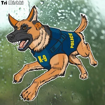 

Tri Mishki WCS164 14x14cm police dog car sticker funny colorful car stickers auto automobile decals