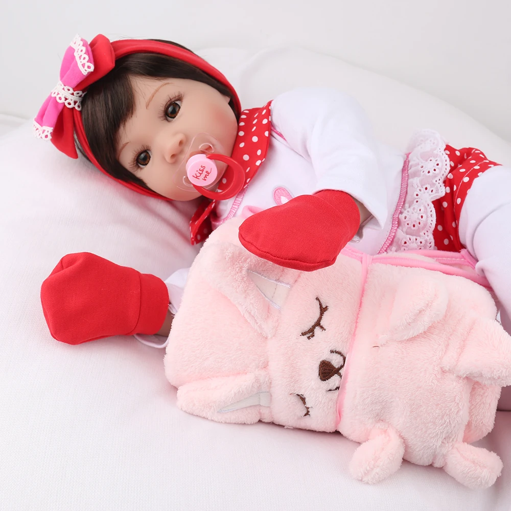 Кукла bebes reborn 57 см очень большая силиконовая кукла с розовым плюшевым одеялом 3