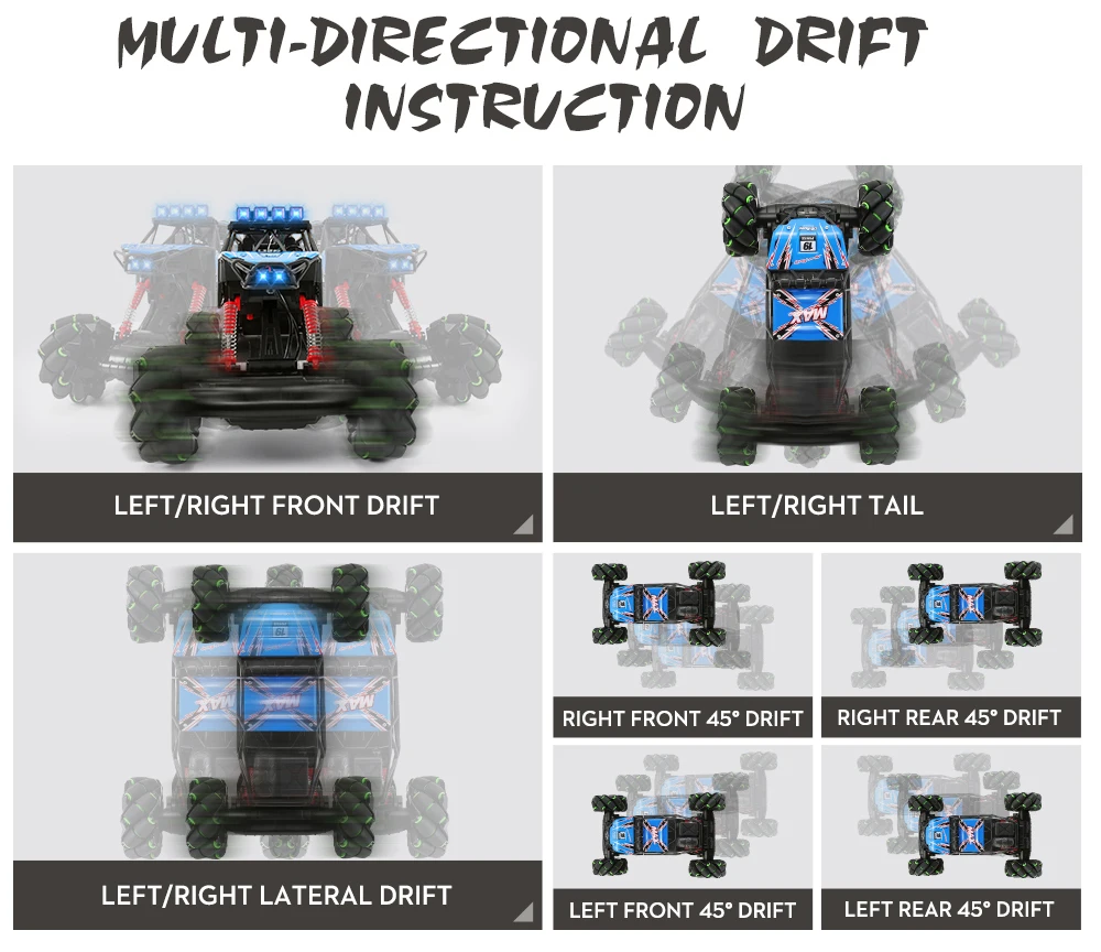 2,4G 4WD автомобиль с дистанционным управлением 360 трюк RC грузовик 35 минут игры RC Дрифт автомобиль голова светодиодный свет крутой танец
