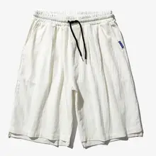 Новые модные летние укороченные брюки китайские мужские льняные повседневные однотонные Широкие пляжные повседневные мужские короткие брюки шорты брюки A40