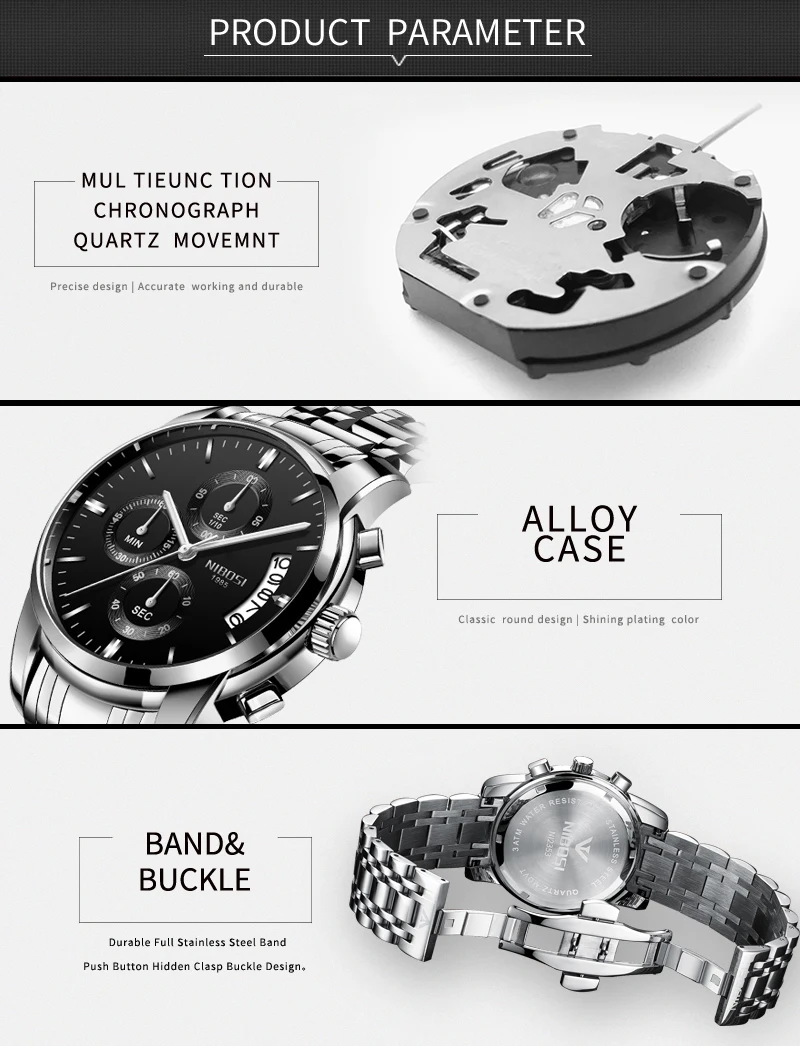 Relogio Masculino NIBOSI Mens Watches Top Brand Luxury Dress Famous Brand Watch Men Waterproof Calendar Luminous Erkek Kol Saati (3)