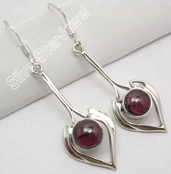 GARNET Серебряные дизайнерские серьги из радужного лунного камня 5,2 см), так как - Окраска металла: GARNET