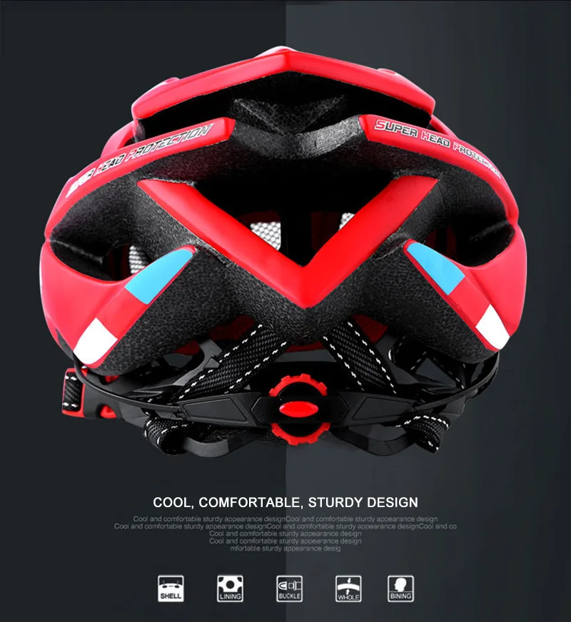 Сверхлегкий велосипедный шлем интегрально-литой велосипедный шлем DH MTB шоссейные велосипеды шлем велосипедный шлем Средний размер регулируется