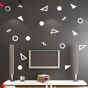 

20pcs/set Geometry Round Triangles Wavy Shape Wall Stickers For Kids Rooms Nursery Home Decoration Art Mural Circle Vinyl Poster