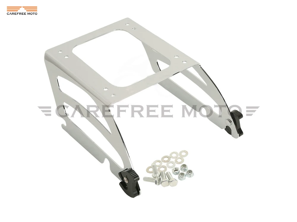 Chrome Motorcycle Solo Tour Pak Mounting Traveling Pack Moto Luggage Rack case for Harley Softail Deluxe Fat Boy FLSTC FLSTN