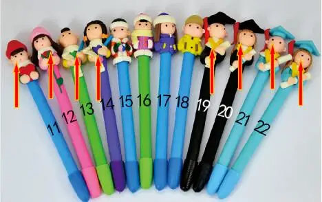 Новая высококачественная полимерная глина, Детская подарочная ручка, новинка, мультяшная Милая рекламная мягкая глиняная шариковая ручка с персонажами - Цвет: arrow has stock
