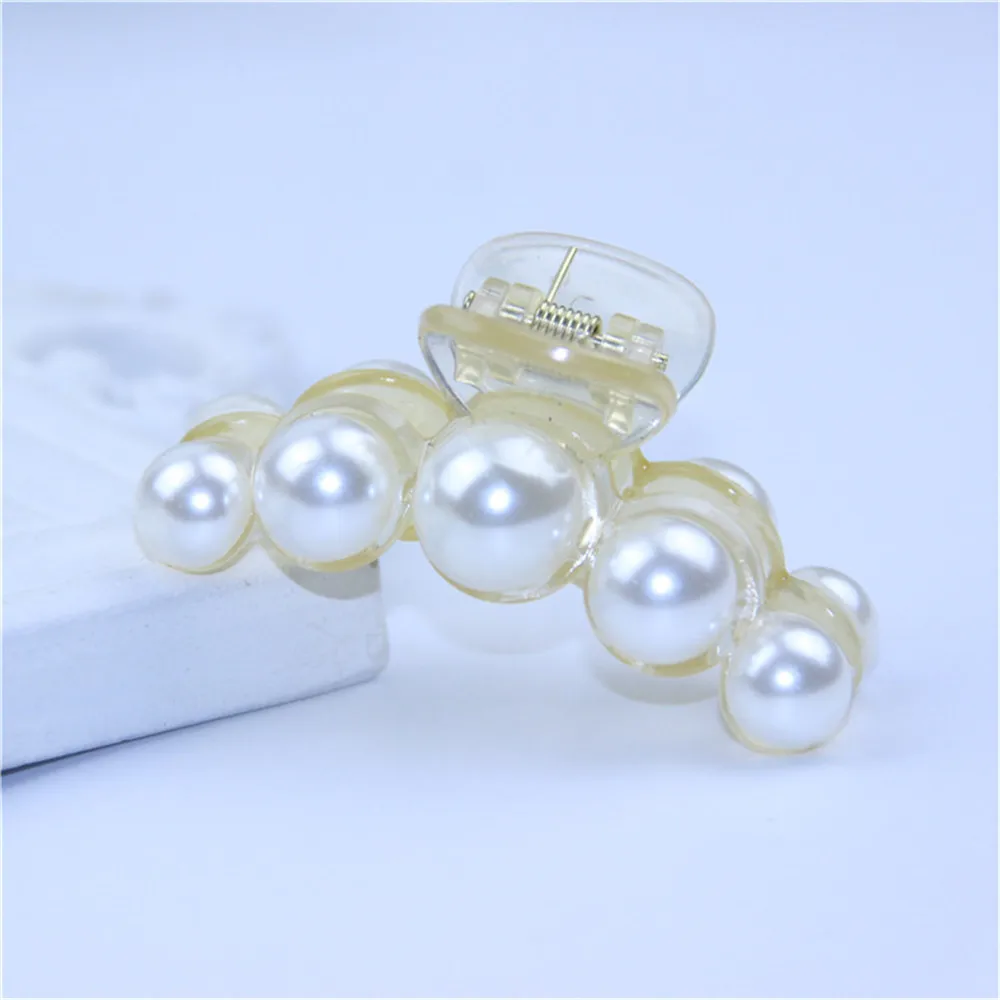 Luxury Pearls Hairpins Hair Ornaments Trendy Hair Clip Shiny Rhinestone Crab Hair Claws For Women Girl Accessories Headwear 1 PC