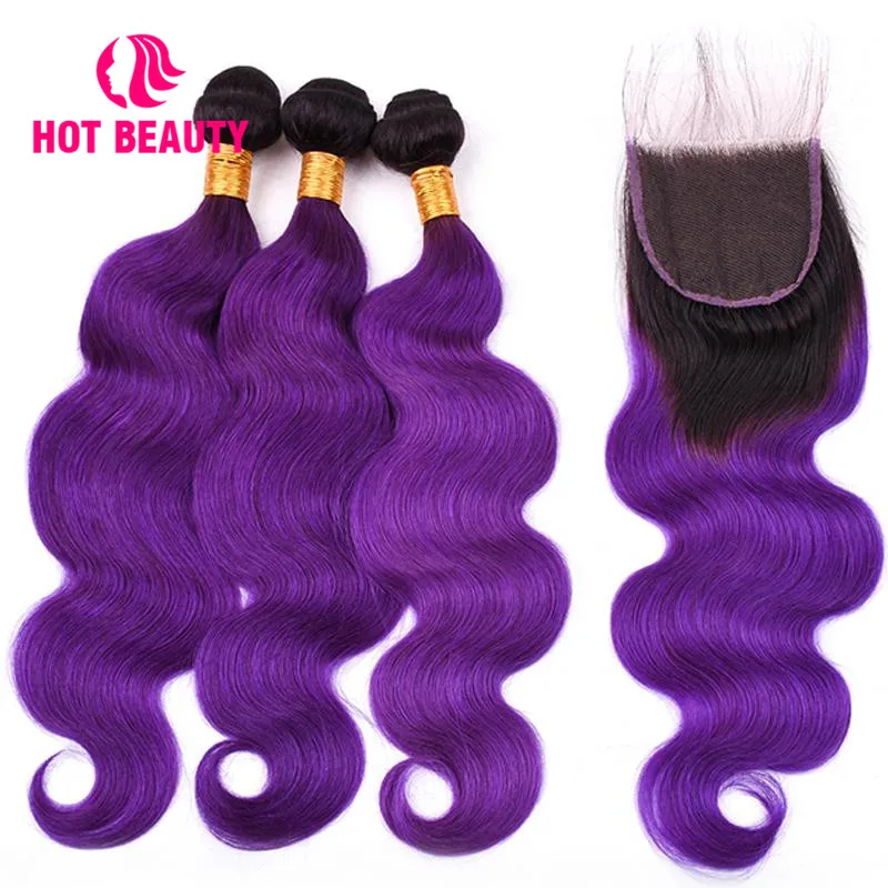 Hot Beauty Hair Body Wave Bundles With Closure Brazilian Hair Weave