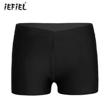 Iefiel для детей девочек эластичные Спортивные Шорты плавки для гимнастические шорты Детская тренировочная Одежда для танцев однотонные Цвет Узкие Шорты для девочки