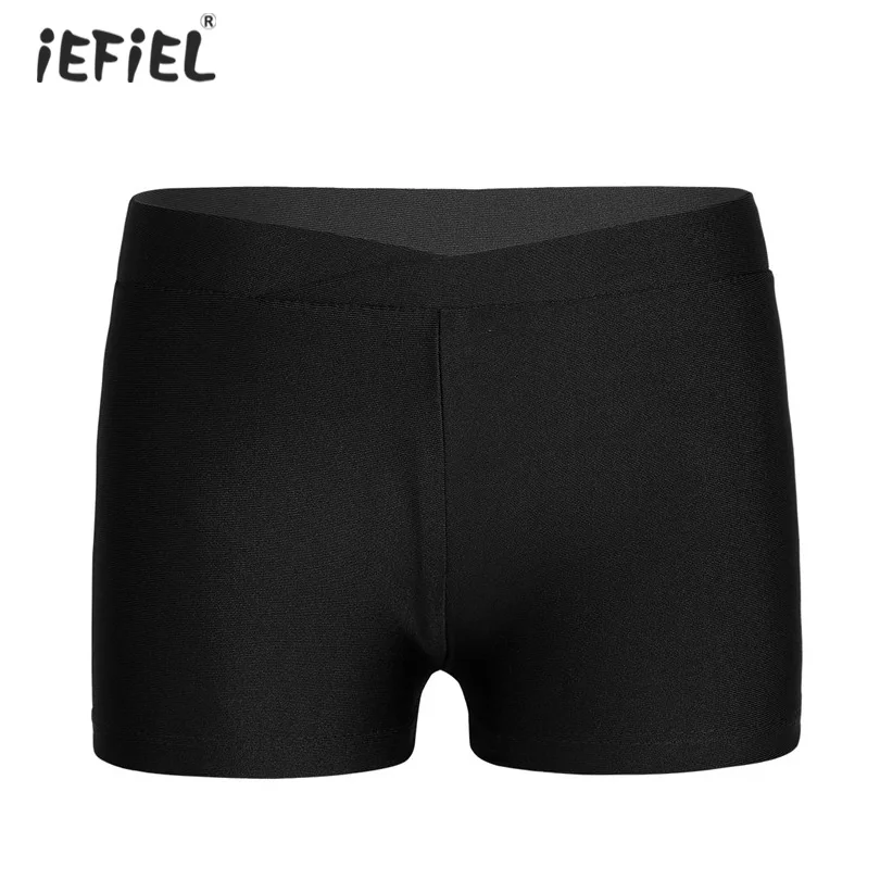 Детские эластичные спортивные шорты iEFiEL для девочек гимнастики детская одежда