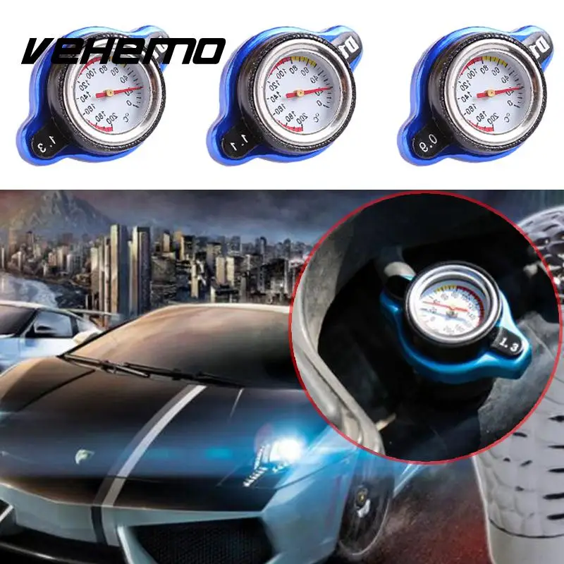 Vehemo 1,1 бар крышка радиатора для машины Температурный датчик Авто крышка радиатора прочная крышка радиатора автомобиля стильный Креативный автомобиль
