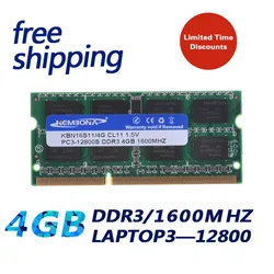 KEMBONA free shipping sodimm notebook laptop ddr3 4gb 1600mhz pc3-12800 laptop ddr3 4g full compatible