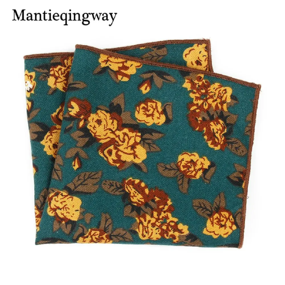 Mantieqingway модные Для мужчин хлопок 24*24 см платок свадебные Принт Цветочный