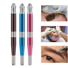 1pc Microblading Tattoo Machine Tools Permanent Makeup Double Head Tattoo Manual Pen Handle Manual Accessories for Eyebrow Lip