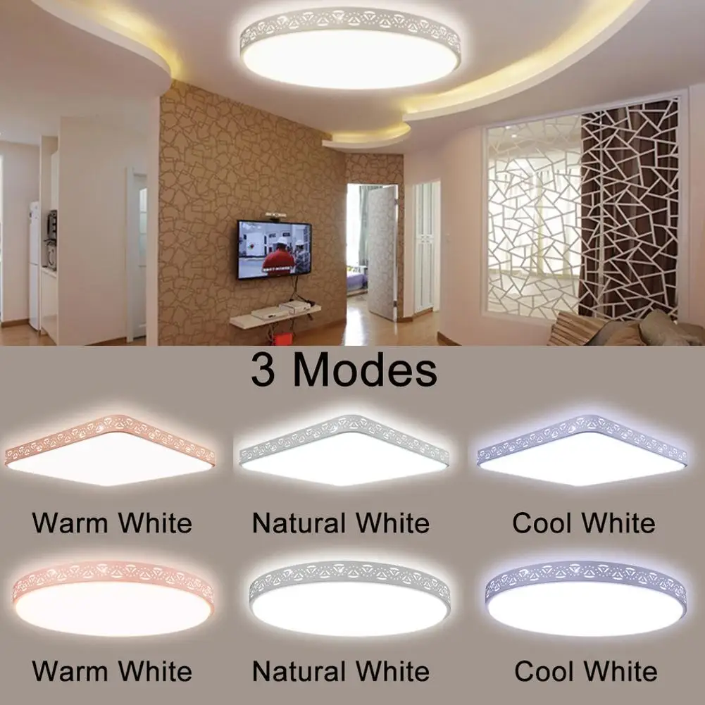 White Led Ceiling Lighting Kitchen chandeliers ceiling fixtures 24w round led ceiling light 4 modes flush mount fixture for living