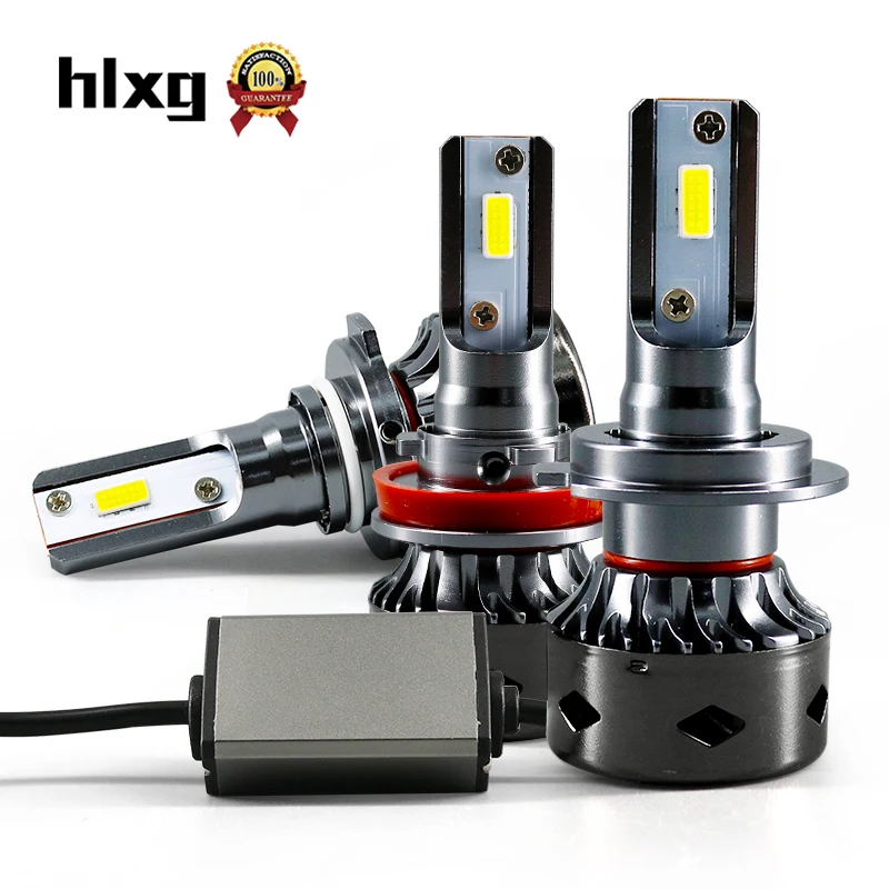 Hlxg 2 шт. мини H4 светодиодный авто лампы H11 H8 H1 12000LM H7 canbus 72 Вт фары автомобиля без