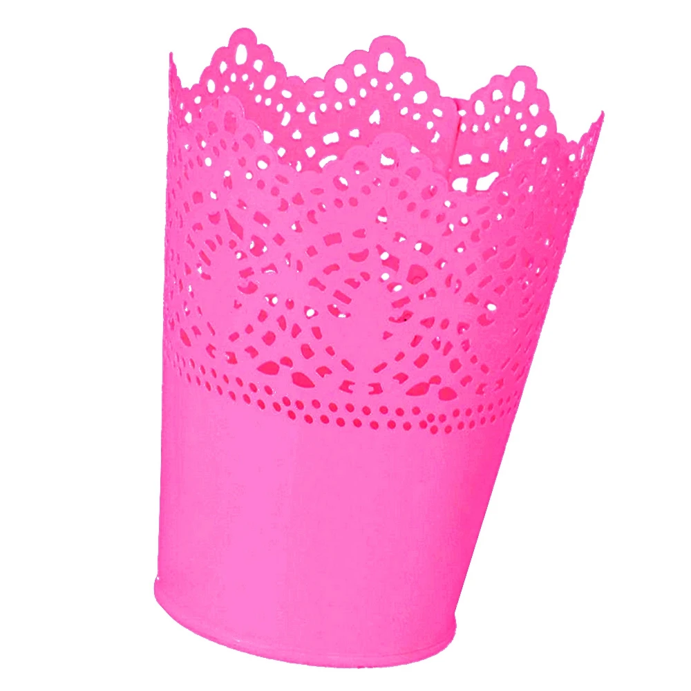 

Details about Lace Plant Flower Vase Pot Pen Makeup Brush Storage Holder Desk Organizer