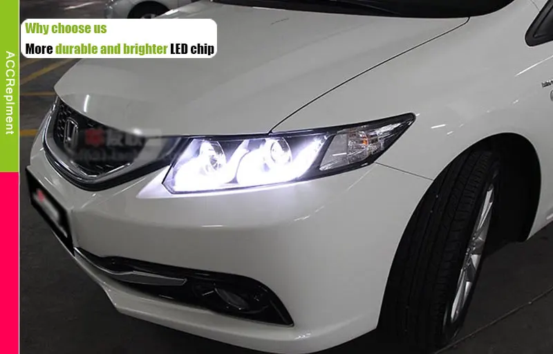 Автомобильный Стайлинг светодиодный налобный фонарь для Honda Civic фары 2012-Новинка года Civic светодиодный drl H7 hid Q5 bi-ксеноновая линзы ближнего и дальнего света