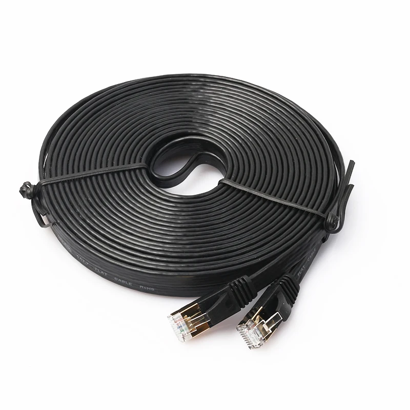 

#H01 CAT-7 Ethernet Ultra Flat RJ45 Patch Cable for Modem Router LAN Network Built in Gold Plated Connectors