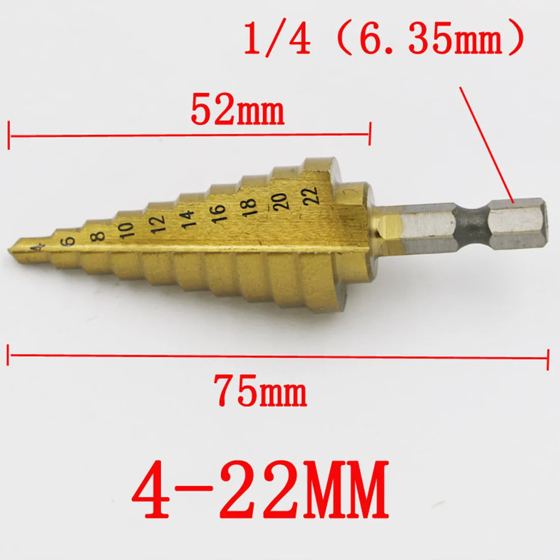 Titanium Step Cone Drill Bit 3-12mm/13mm 4-12/20/32mm Hole Cutter HSS 4241 For Sheet Metalworking W