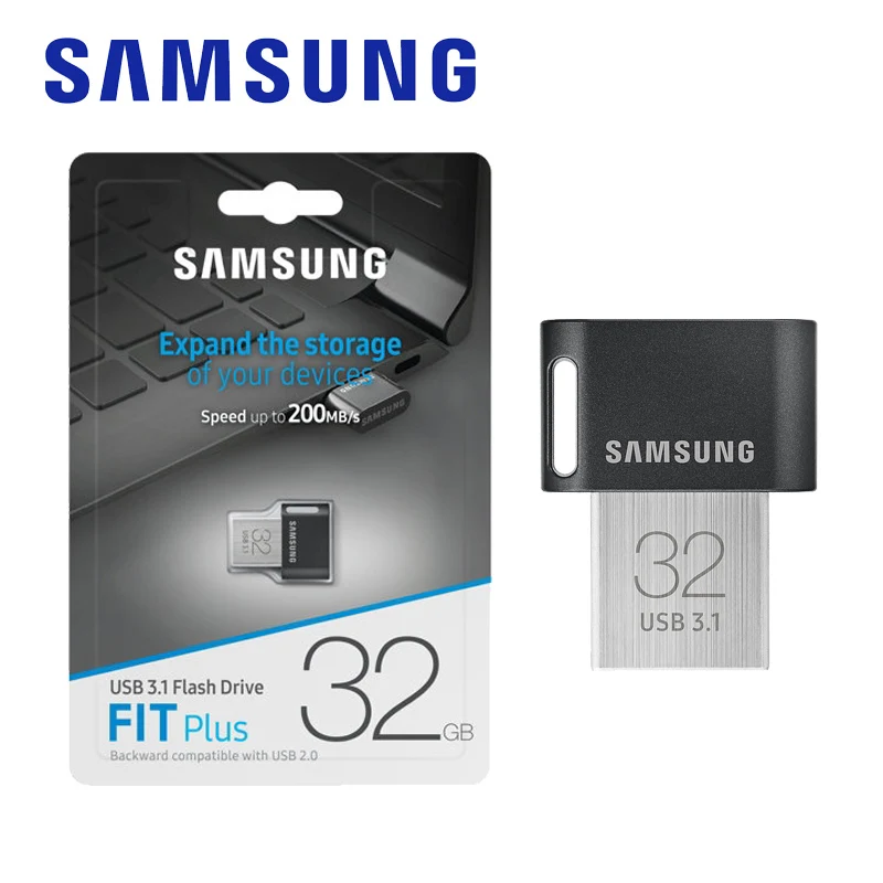 SAMSUNG USB 3 1 флеш накопитель FIT Plus 32 Гб 64 128 ГБ 256 маленькая карта памяти устройство для