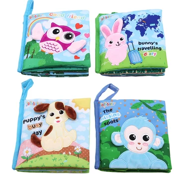 

Popular Cloth Books Soft Newborn Baby Toys Cute Cartoon Animal Dog Rabbit Monkey Infant Development Children Educational Toy