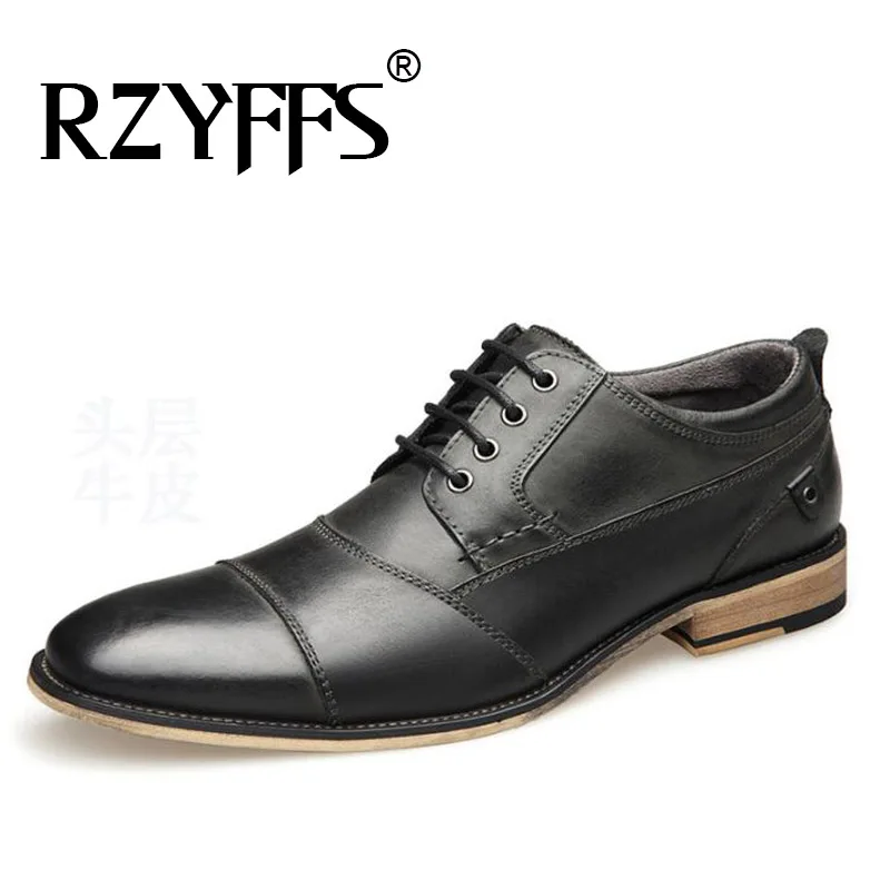 Genuine Leather Lace-up New Men Dress shoes formal shoes men's Handmade business shoes wedding shoes Big Size 50 A51-94