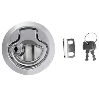 

61mm Zinc Alloy Floor Lifter Inlet Handle For Boat Deck Hatch Lifter Door Lock Round Head Deck Floor Buckle With Two Screws
